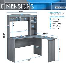Techni Mobili L-Shaped Desk with Hutch
