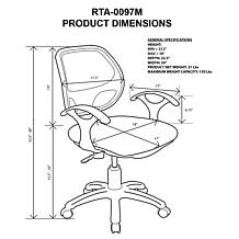 Techni Mobili Midback Mesh Task Office Chair