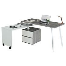 Techni Mobili Rotating Multi-Positional Modern Desk - Grey