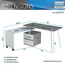 Techni Mobili Rotating Multi-Positional Modern Desk - Grey