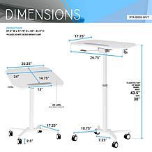 Techni Mobili Sit-to-Stand Mobile Laptop Computer Stand w/Tiltable Top