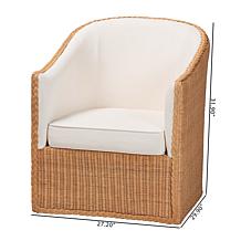 Tessa Bohemian Rattan Arm Chair with Cushion