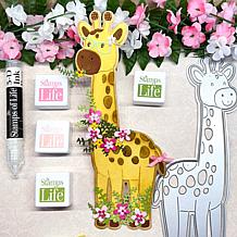 The Stamps of Life Giraffe Slimline Shaped Card Fold-it Die Set