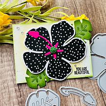 The Stamps of Life Hibiscus A2 Shaped Card Fold-it Die Set