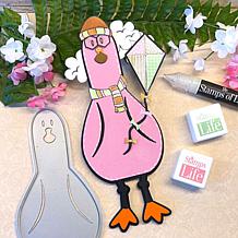 The Stamps of Life Seagull Slimline Shaped Card Fold-it