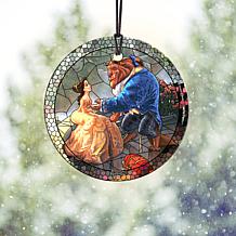 Thomas Kinkade Disney Glass Hanging Print - Beauty and The Beast
