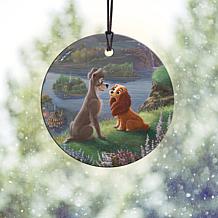 Thomas Kinkade Disney Lady and the Tramp Hanging Glass StarFire Print