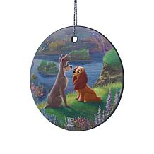 Thomas Kinkade Disney Lady and the Tramp Hanging Glass StarFire Print