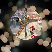Thomas Kinkade Disney Mickey's Victorian Christmas Hanging Glass