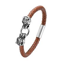 Tiger Heads Leather Bracelet