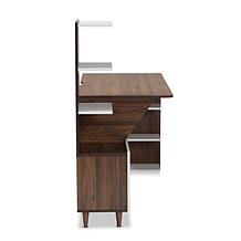 Tobias Two-Tone Wood Storage Computer Desk with Shelves