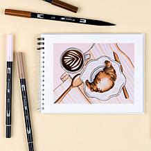 Tombow Dual Brush Pen Art Markers - Coffee Break Palette 6-Pack