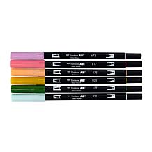Tombow Dual Brush Pen Art Markers - Teatime Palette 6-Pack