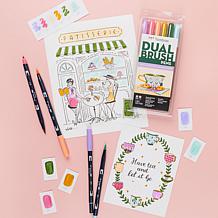 Tombow Dual Brush Pen Art Markers - Teatime Palette 6-Pack