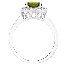 Top Choice Gems 7mm Round Gem and White Topaz Halo Ring