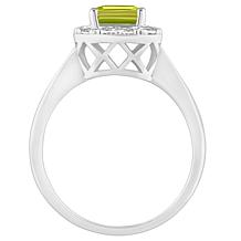 Top Choice Gems 8x6mm Emerald-Cut Gem and White Topaz Halo Ring