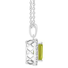 Top Choice Gems 8x6mm Emerald-Cut Gem & White Topaz Pendant with Chain