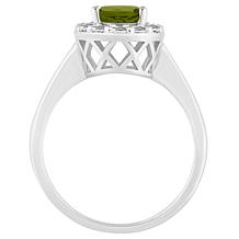 Top Choice Gems 8x6mm Oval Gem and White Topaz Halo Ring