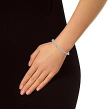 Top Choice Gems Gem and White Topaz 6x4mm Oval Stone Halo Bracelet