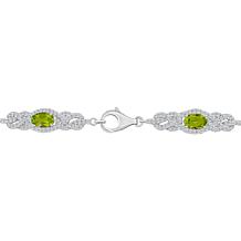 Top Choice Gems Gem and White Topaz 6x4mm Oval Stone Knot Bracelet