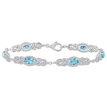 Top Choice Gems Gem and White Topaz 6x4mm Oval Stone Knot Bracelet
