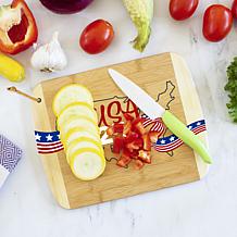 Totally Bamboo "USA 250 Years" Spoon, Salt Cellar Box & Cutting Board