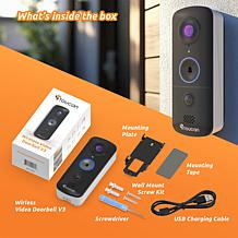 Toucan Wireless Doorbell with 2-Pack Outdoor S4 2K Cameras