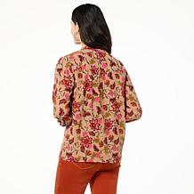 Tower Hill by Christie Brinkley Crochet Detail Neck-Tie Peasant Top