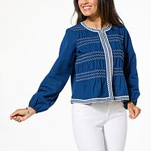 Tower Hill by Christie Brinkley Embroidered Lightweight Jacket