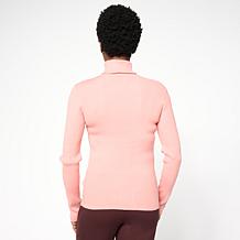 Tower Hill by Christie Brinkley Knot Button Rib Turtleneck Sweater