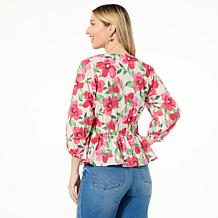 Tower Hill by Christie Brinkley Smocked Waist Top