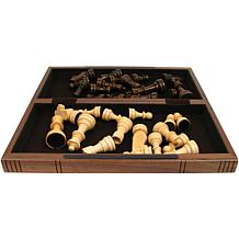 Toy Time Chess Board Walnut Book Style with Staunton Chessmen