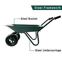 Trimate Kids Metal Wheelbarrow in Hunter Green