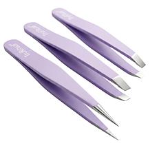TruRitual 3-Piece Stainless Steel Tweezer Set with Storage Pouch