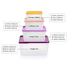 Tupperware® 8-piece KeepTabs® Space Saving Square Food Storage Set