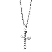 Twisted Cross Pendant Necklace