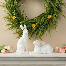 Two-Count Resin Easter Bunny Table Decor