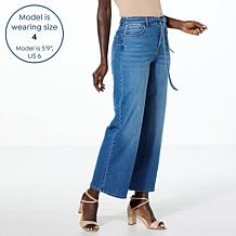 TWRHLL by Christie Brinkley Belted Wide-Leg Ankle Jean
