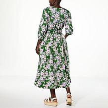 TWRHLL by Christie Brinkley Cotton Poplin Belted Midi Dress