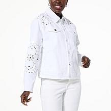 TWRHLL by Christie Brinkley Embroidered Denim Jacket