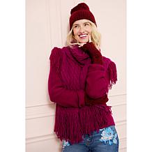 TWRHLL by Christie Brinkley Fringe Detail Boatneck Sweater
