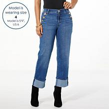 TWRHLL by Christie Brinkley Mid-Rise Relaxed Wide-Leg Jean