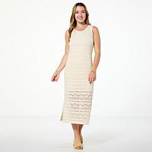 TWRHLL by Christie Brinkley Pointelle Sweater Knit Tank Dress