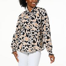 TWRHLL by Christie Brinkley Smocked Blouse