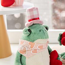 Valentine's Plush Frog Couple Figurines 7.25"H