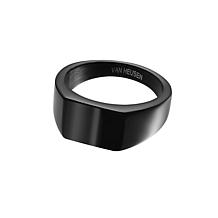 Van Heusen Men's Stainless Steel Black Rectangle Signet Ring