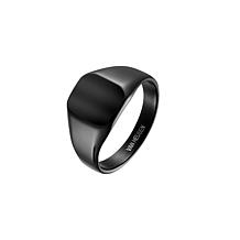 Van Heusen Men's Stainless Steel Black Square Signet Ring