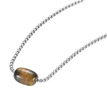 Van Heusen Men's Stainless Steel Brown Bead Rolo Chain Necklace