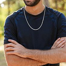 Van Heusen Men's Stainless Steel Franco Chain and Bar Necklace