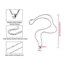 Van Heusen Men's Stainless Steel Octagon Ring Chain Necklace